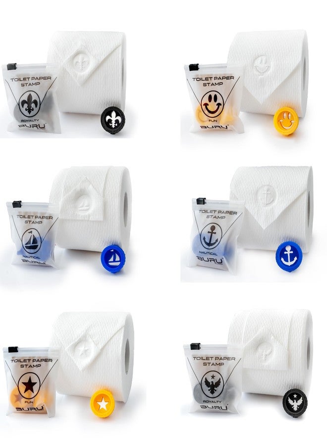 BURU SOLUTIONS Toilet Paper Stamp Variety Pack (6 Pack) - Add a Unique Personal Touch to Your Bathroom Decor! Ideal for Housekeeping, Hotels, Rentals, Home Staging Decor - Image 1