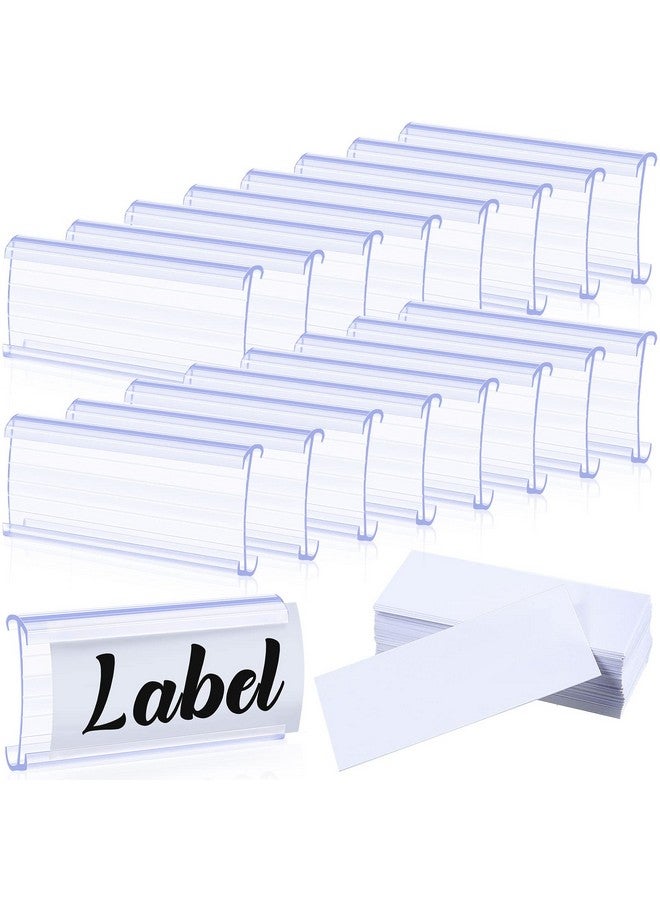 Yulejo 150 Pcs Wire Shelf Label Holders Wire Label Holder Plastic Shelf Tags For Wire Shelving Metro Shelving Clips Shelf Label Clips With Label Paper Inserts Compatible With 11/4 Inch Shelves - Image 1