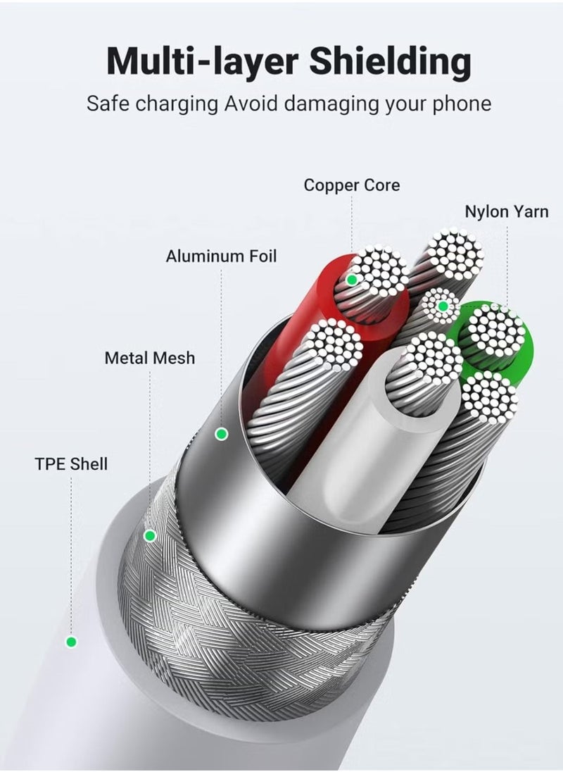 JAJEEK : iPhone Charger Cable [MFi Certified] Lightning Cable 2.4A for iPhone 14/14 Pro/14 Plus/14 Pro Max, iPhone 13 Pro, 12 Pro Max, 11 XS, 7 Plus, 6S, iPad Pro - Image 2