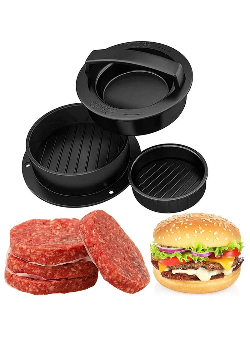 Furtey 3-in-1 Burger Press Maker: Non-Stick Adjustable Patty Mold with Ergonomic Handle for Stuffed Beef/Chicken Burgers - BBQ & Grilling Cooking Tool  - Image 1