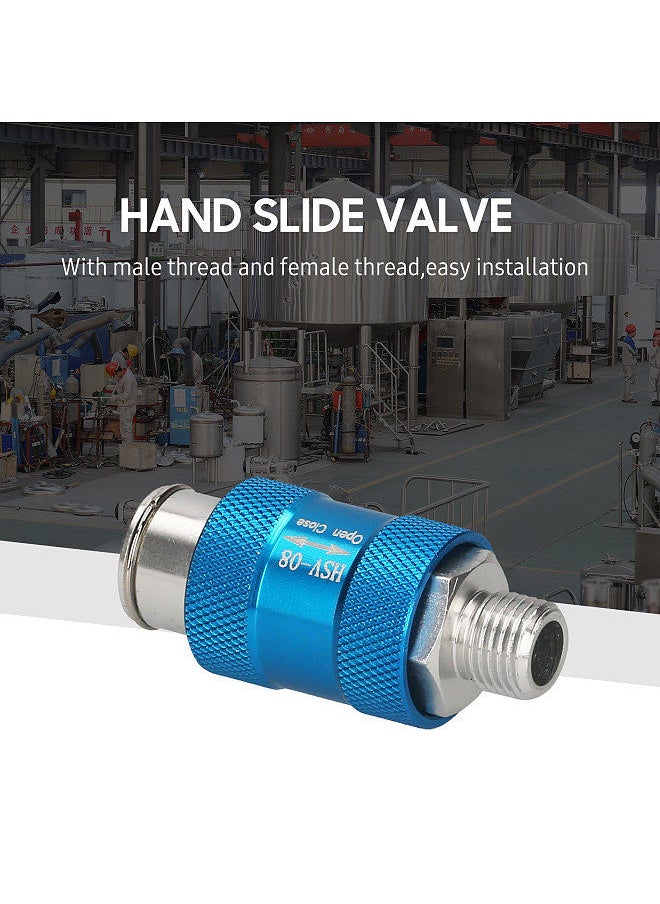 Generic - 1/4-inch Hand Slide Valve Pneumatic Flow Control Valve Manual Aluminum Alloy Valve - Image 1