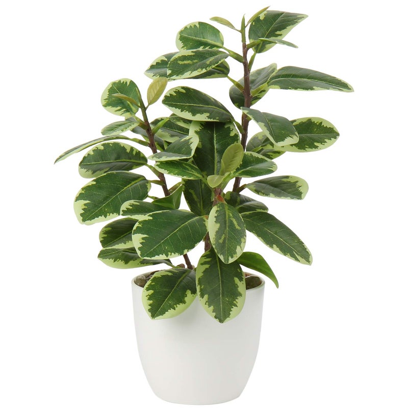 Briful Artificial Plants Mini Camellia Potted Fake Plants Small Faux Plastic Plants Desk Plant Artificial Flowers with Vase for Home Office Desk Kitchen Garden Indoor Decor - Image 1