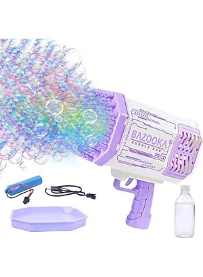 Toyshine 69 Holes Big Powerful Machine Bubble Bazooka Gun Toys for for Kids Adults, Bubble Makers, Big Rocket Boom Bubble Blower Best Gifts - Purple