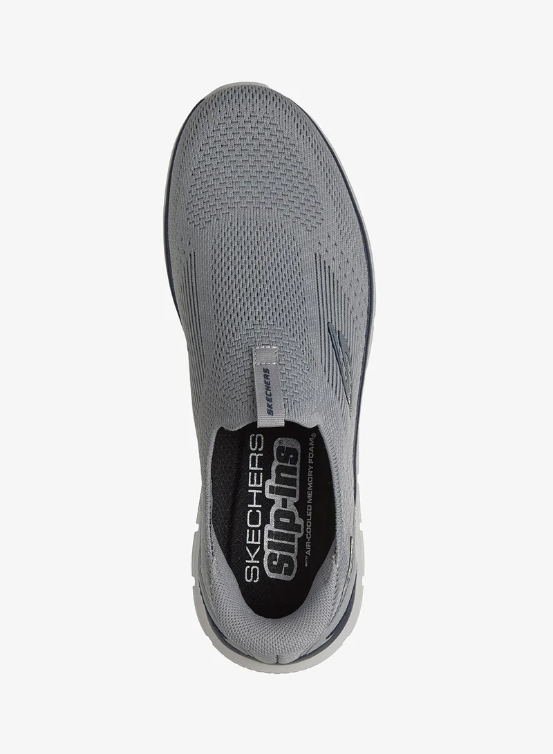 Skechers GRAY KNIT / NAVY TRIM Track for Men | Best Price UAE