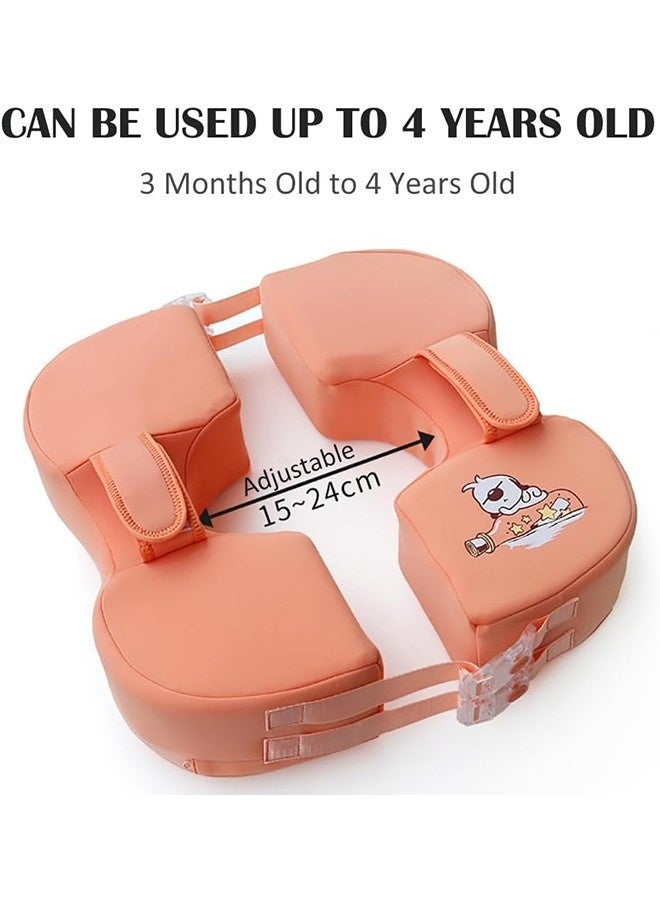 عوامات سباحة الأطفال العائمة غير القابلة للنفخ للسباحة للرضع مع دعم سفلي آمن للأطفال الرضع قابل للتعديل ومناسب للأطفال الصغار والأطفال، عوامة سباحة للأطفال بنمط كرتوني - Image 4