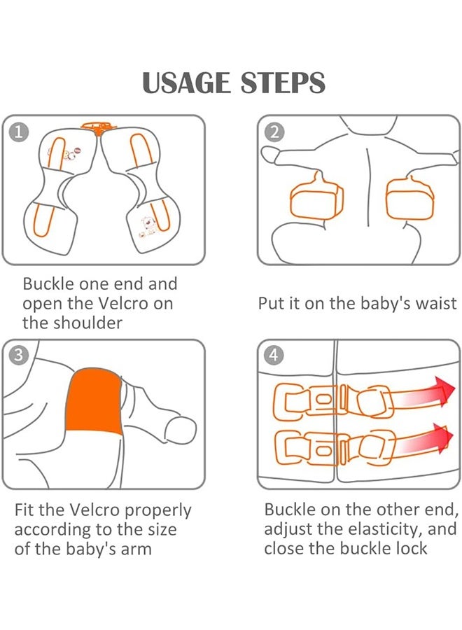 عوامات سباحة الأطفال العائمة غير القابلة للنفخ للسباحة للرضع مع دعم سفلي آمن للأطفال الرضع قابل للتعديل ومناسب للأطفال الصغار والأطفال، عوامة سباحة للأطفال بنمط كرتوني - Image 5