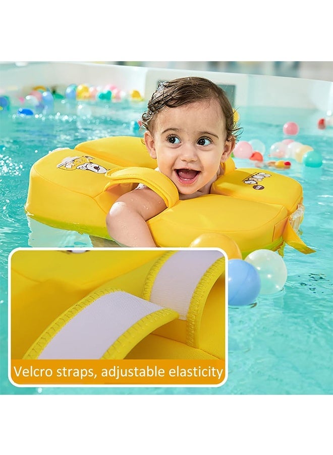 عوامات سباحة الأطفال العائمة غير القابلة للنفخ للسباحة للرضع مع دعم سفلي آمن للأطفال الرضع قابل للتعديل ومناسب للأطفال الصغار والأطفال، عوامة سباحة للأطفال بنمط كرتوني - Image 2