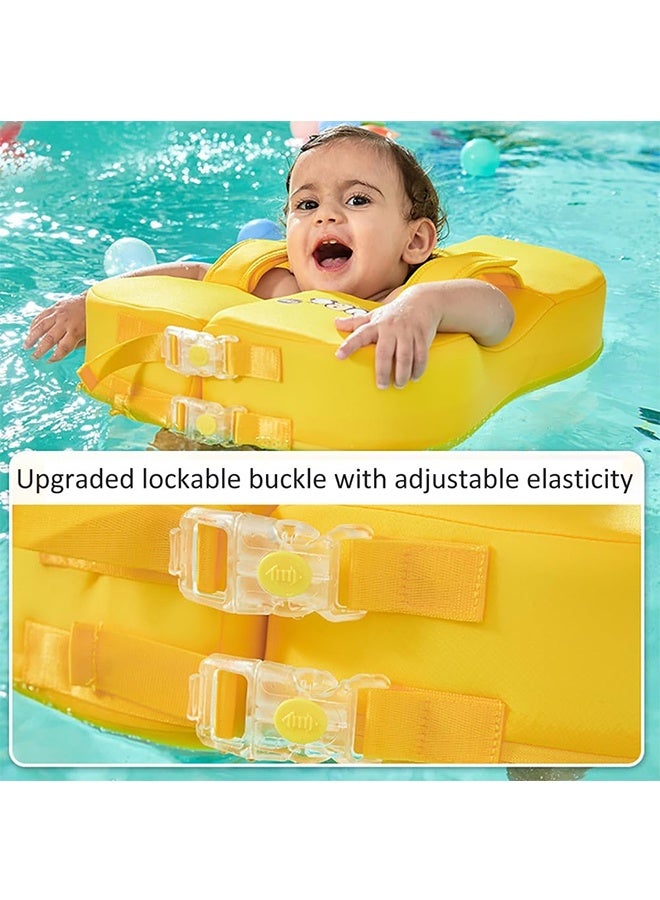 عوامات سباحة الأطفال العائمة غير القابلة للنفخ للسباحة للرضع مع دعم سفلي آمن للأطفال الرضع قابل للتعديل ومناسب للأطفال الصغار والأطفال، عوامة سباحة للأطفال بنمط كرتوني - Image 3
