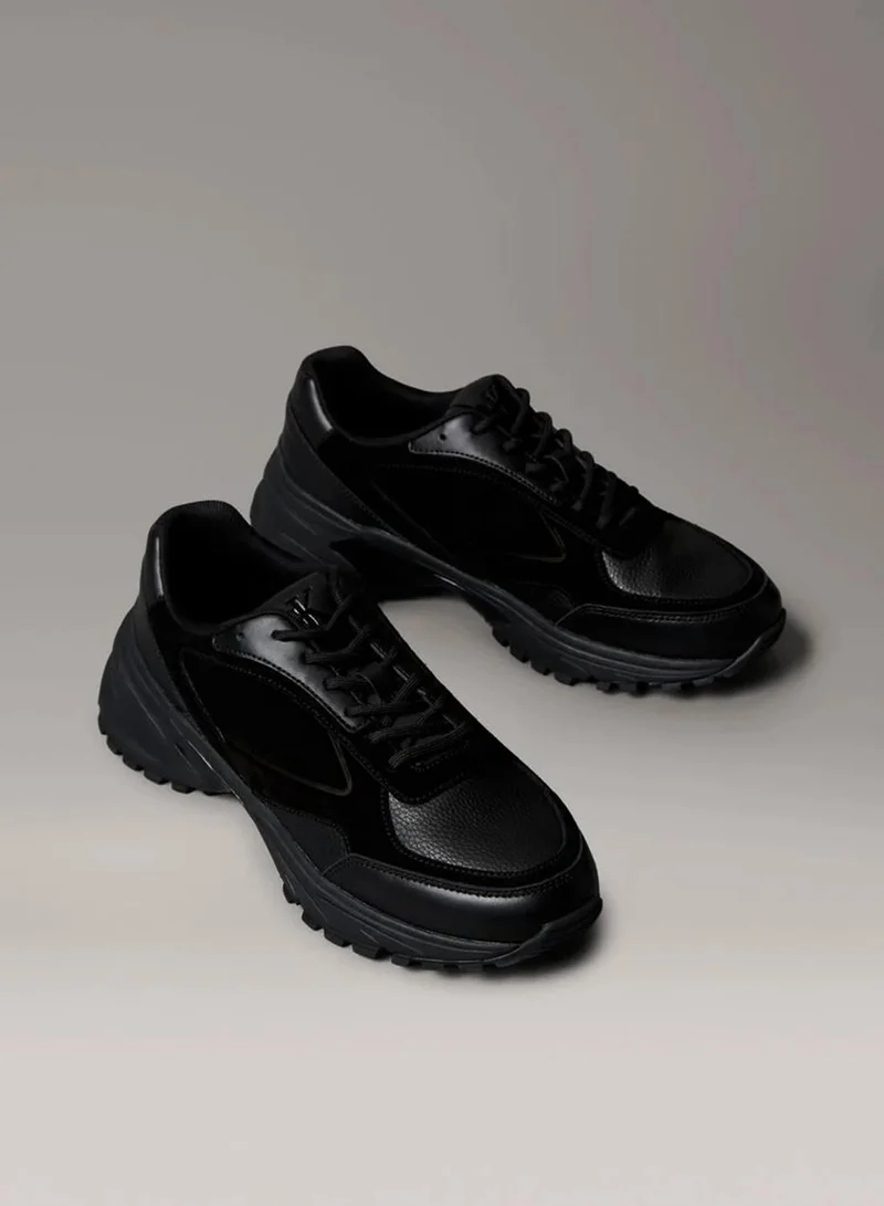 Calvin Klein Jeans Hike Runner Leather Mix Trainers