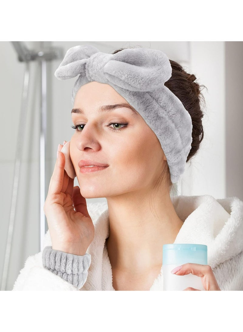 Loquat 6PCS Spa Headband and Wristband Set, Face Wash Headband Makeup Skincare Headband Wrist Bands for Washing Face - Image 5