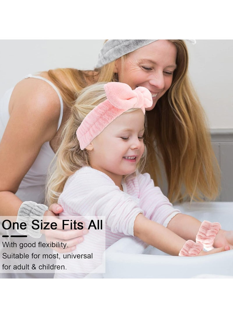 Loquat 6PCS Spa Headband and Wristband Set, Face Wash Headband Makeup Skincare Headband Wrist Bands for Washing Face - Image 3