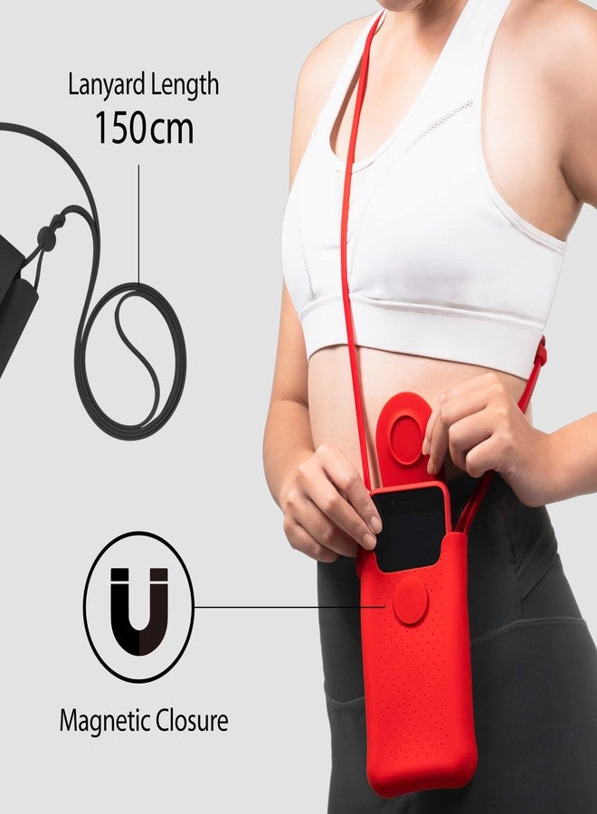 BONE COLLECTION Bone Crossbody Phone Bubble Bag 1, Cell Phone Purse with Shock-Absorbing Design & Magnetic Closure, Adjustable Silicone Shoulder Lanyard Strap (Black) - Image 4