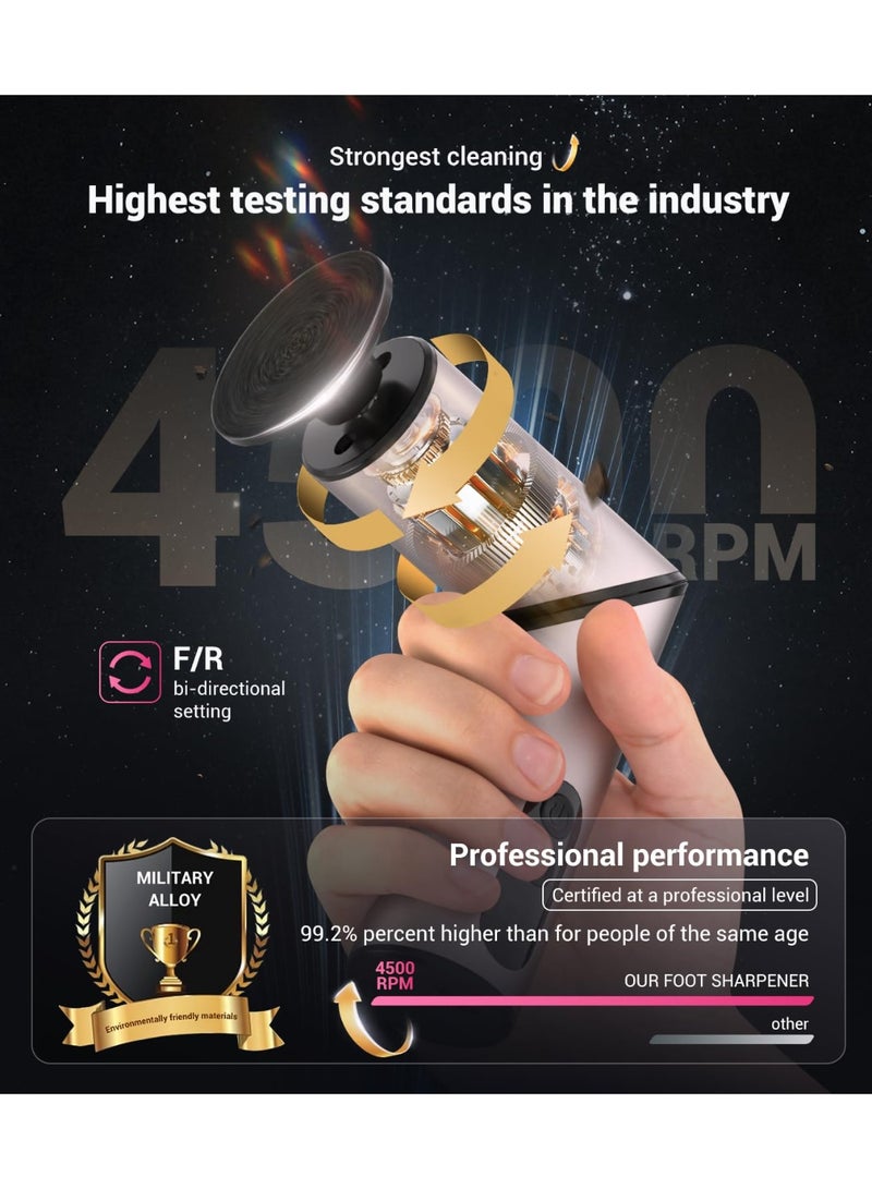 Zarra Traders Electric Callus Remover for Feet, Portable Foldable 5-in-1 Electric Foot File Pedicure Kit, Professional Dead Skin Remover Pedicure Machine for Heels & Foot Care – Pink - Image 3