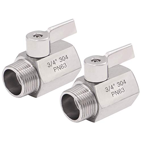 DERNORD NPT Ball Valve 3/4" NPT Famale x Male Thread with Stainless Steel 304 Handle(Pack of 2) - Image 1