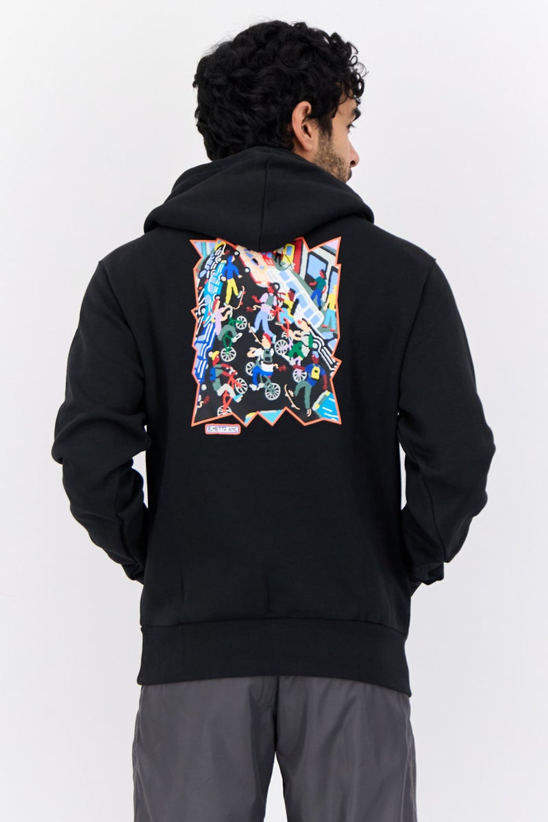 adidas Originals Men Sportswear Fit Long Sleeve Outdoor Sweatshirt, Black  - Image 3