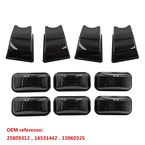 MACHSWON 10 Pcs Amber & Red LED Cab Roof Lights Marker Roof Top Lamps OEM: 25809312; 16531442; 15060525 Compatible with Hummer H2 2003-2009 Hummer H2 SUT 2005-2009 - Image 3