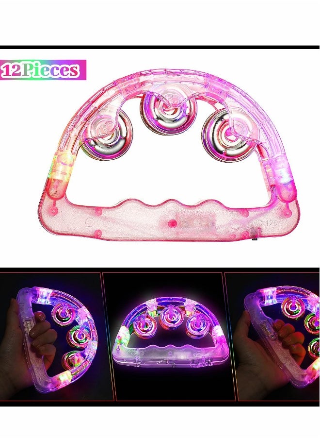 Generic Light Up Tambourine, LED Tambourine Musical Flashing Tambourine Handheld Percussion Instrument, Ring Metal Jingles Percussion Musical Educational Hand Instrument, Party Kids Games (4 PCS)  - Image 3
