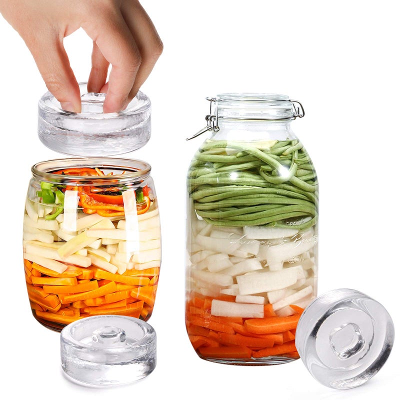 Yesland 9 Pack Fermentation Glass Weights with Easy Grip Handle, Fermentation Weights for Wide Mouth Mason Jar, Sauerkraut, Vegetables, Pickles, Kimchi and Other Fermented Food - Image 2