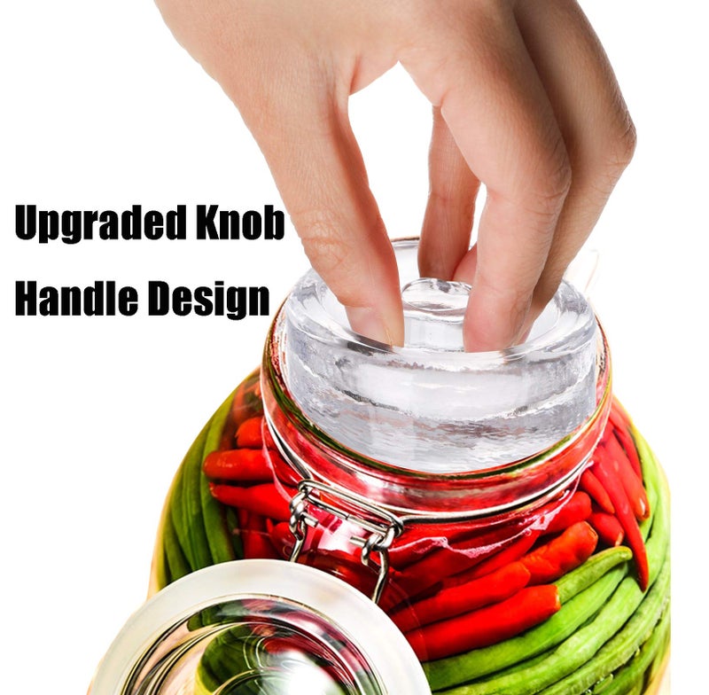 Yesland 9 Pack Fermentation Glass Weights with Easy Grip Handle, Fermentation Weights for Wide Mouth Mason Jar, Sauerkraut, Vegetables, Pickles, Kimchi and Other Fermented Food - Image 3