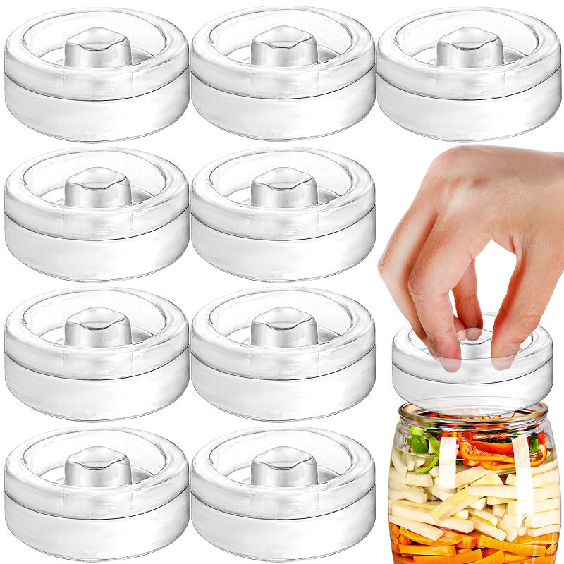 Yesland 9 Pack Fermentation Glass Weights with Easy Grip Handle, Fermentation Weights for Wide Mouth Mason Jar, Sauerkraut, Vegetables, Pickles, Kimchi and Other Fermented Food - Image 1