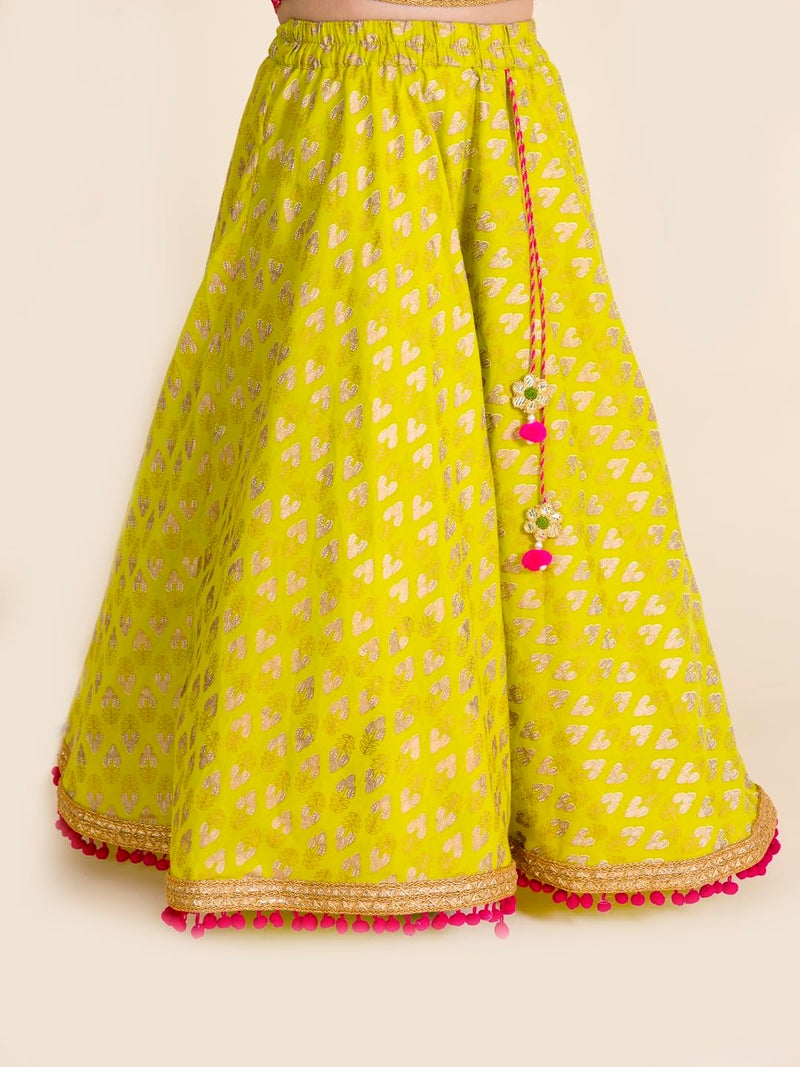 Pspeaches Girls Printed Ready To Wear Lehenga Blouse With Dupatta - Image 3