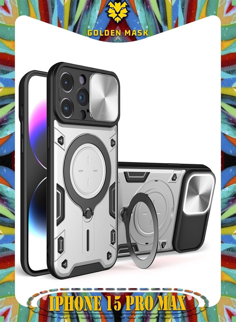 GOLDEN MASK GOLDEN MASK For iPhone 15 Pro Max Armored Camera Shield Cover Camera Lend Protection, Built-in 360°