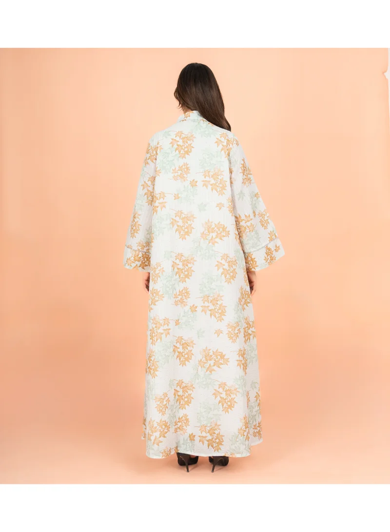 IKKXA  Mandarin Colar Printed Elegant Jalabiya for Women | Best Price UAE