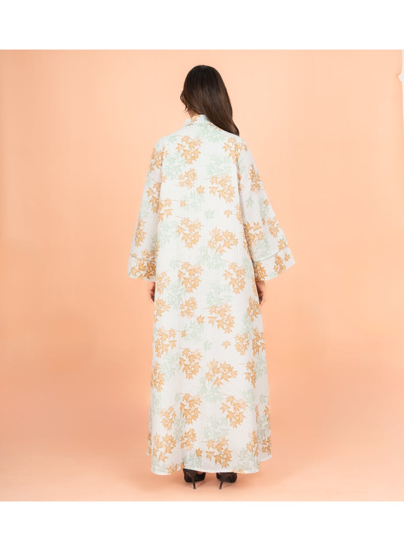 اكسا جلابية أنيقة بطبعات ماندارين - Image 4