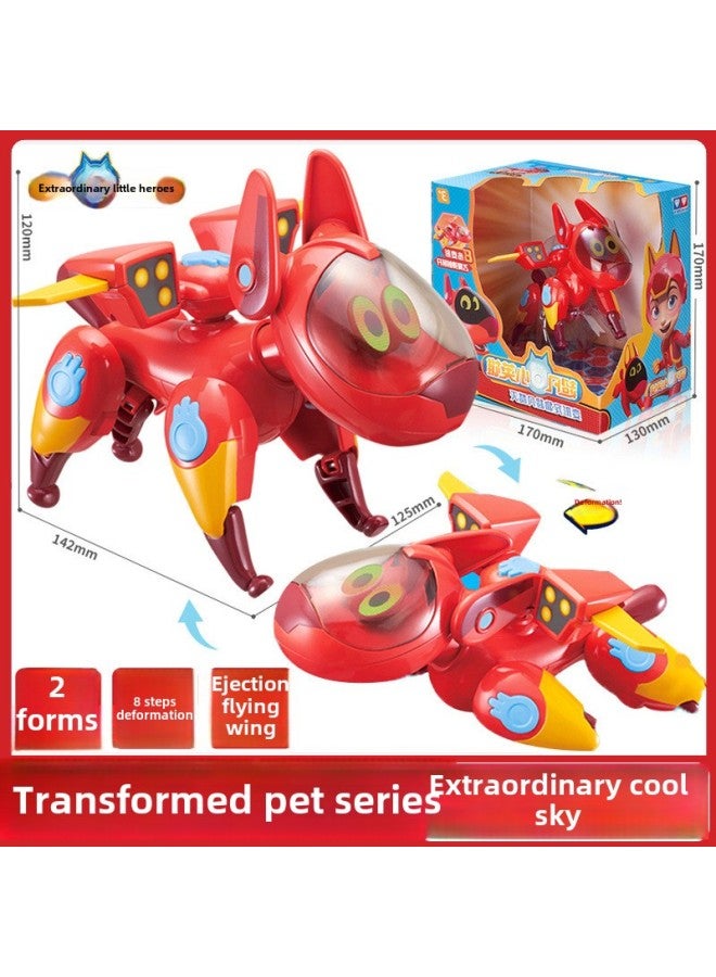 Extraordinary Little Hero Cool Pioneer Motorcycle Children's Pet Dog Deformation Toy Car Nini Whirlwind Boy Audi-Color:820210 Deformed Pet-Extraordinary Cool Days - Image 1