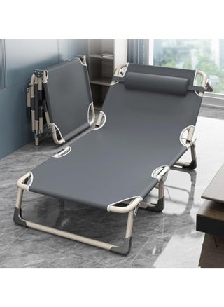 Folding Camping Cot, Folding Bed, Single Person Folding Reclining Lounger for Camping Office Lunch Break Outdoor Emergency(56 Round Tube Gray) - pzsku/Z06B325B7BDE7913BF50EZ/45/1750832910/23fc6879-595e-414a-b3fd-a2c41d67eac8
