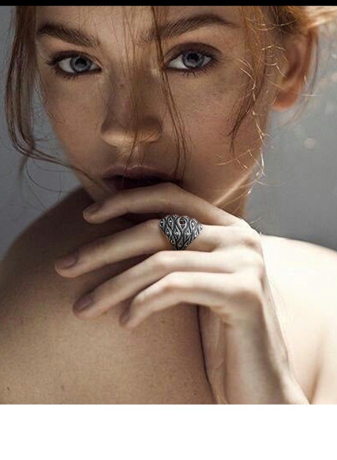 Trendy Distressed Adjustable Punk Ring - Image 4