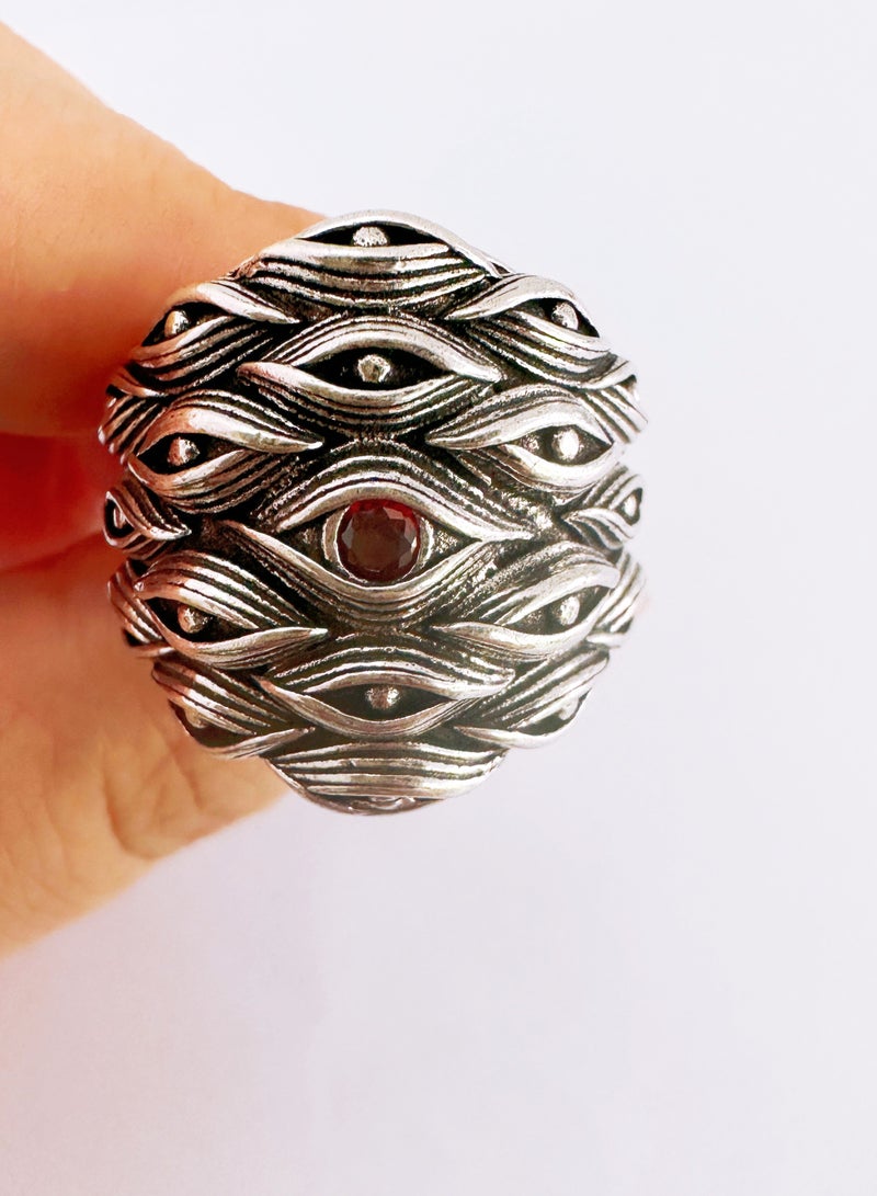 Trendy Distressed Adjustable Punk Ring - Image 5