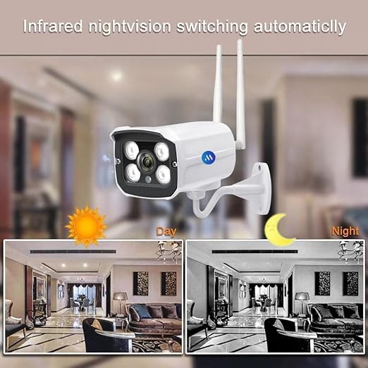 Fabbay 3 MP HD WiFi Double Antenna Bullet Outdoor Home Security Camera with Color Night Vision Motion Detection IP66 Waterproof Two Way Audio and Multi Users View - Image 2