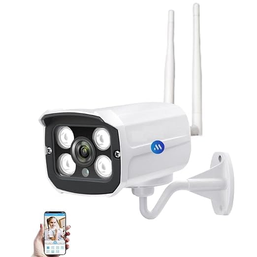 Fabbay 3 MP HD WiFi Double Antenna Bullet Outdoor Home Security Camera with Color Night Vision Motion Detection IP66 Waterproof Two Way Audio and Multi Users View - Image 1