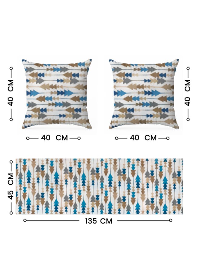  انتكس بيت الستائر طقم إنتكس هوم صوفيا إليجانس من 3 قطع - مفرش طاولة فاخر من الكتان المخملي (45 × 135 سم) وغطائي وسادة (45 × 45 سم) - Image 2