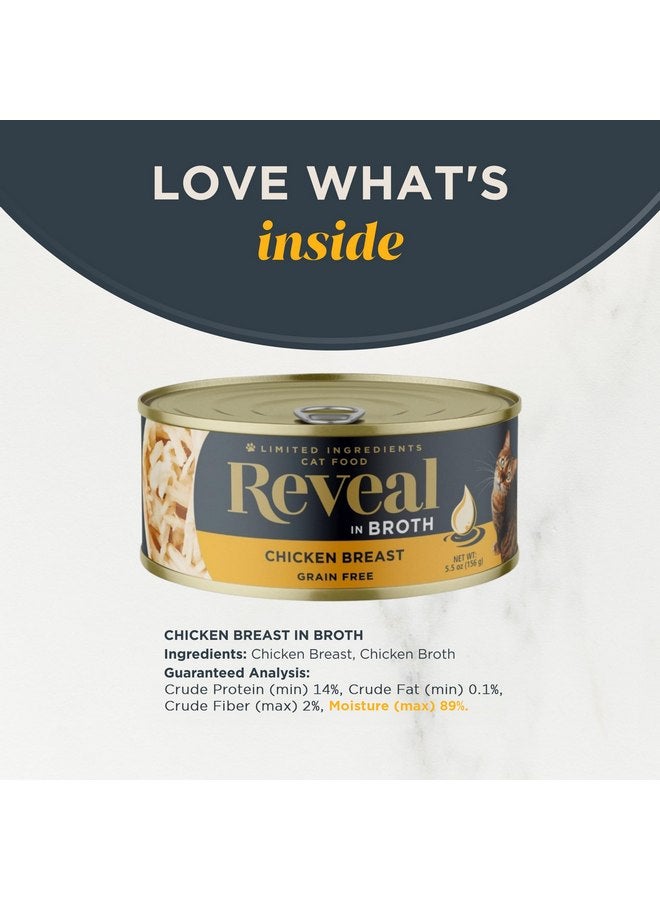 Reveal Natural Wet Cat Food, 12 Count, Grain Free, Limited Ingredient Canned Food for Cats, Chicken Breast in Broth, 5.5 oz Cans - Image 3