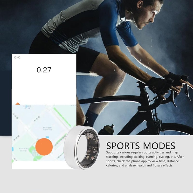 Yosoo Smart Health Ring Size 12 Fitness Tracker with Multiple Sport Modes Sleep Monitoring IP68 Waterproof - Image 5