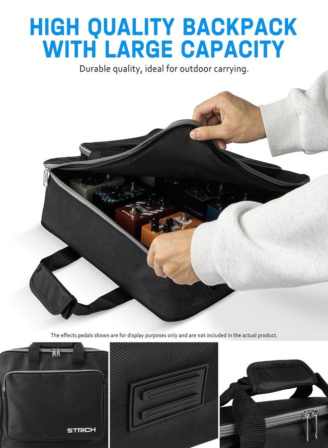 STRICH Guitar Pedalboard with Integrated Power Supply, Pedal Board 15 x 11 Inches 2.17 LB Lightweight Aluminium Alloy, Bag, Velcro Strips PB-S15 - Image 5