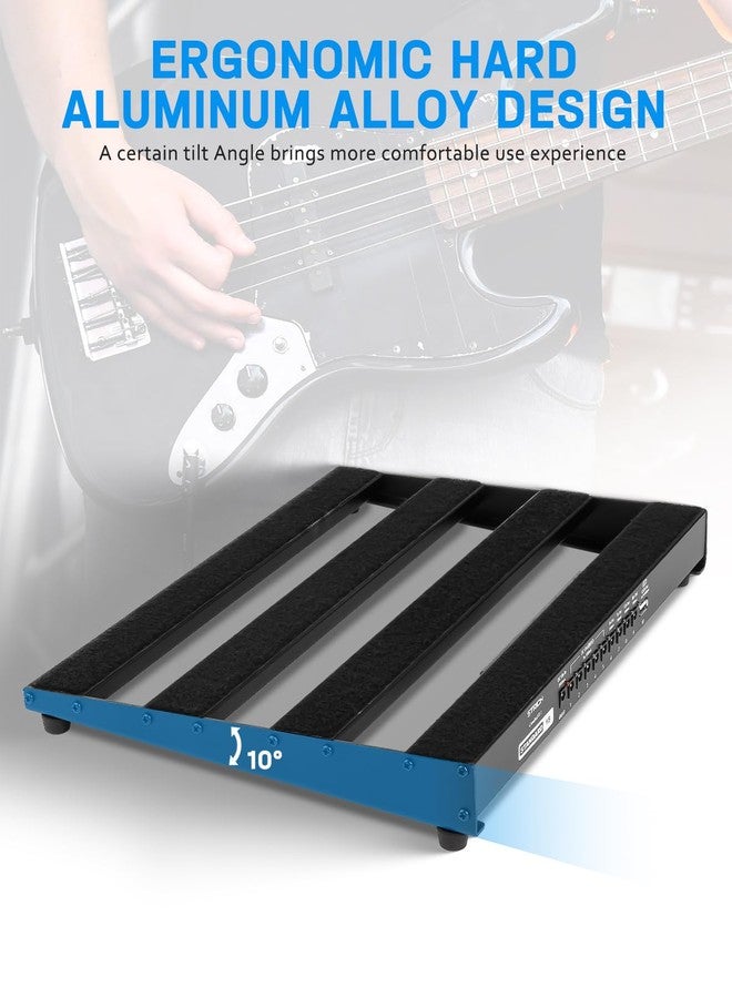STRICH Guitar Pedalboard with Integrated Power Supply, Pedal Board 15 x 11 Inches 2.17 LB Lightweight Aluminium Alloy, Bag, Velcro Strips PB-S15 - Image 4