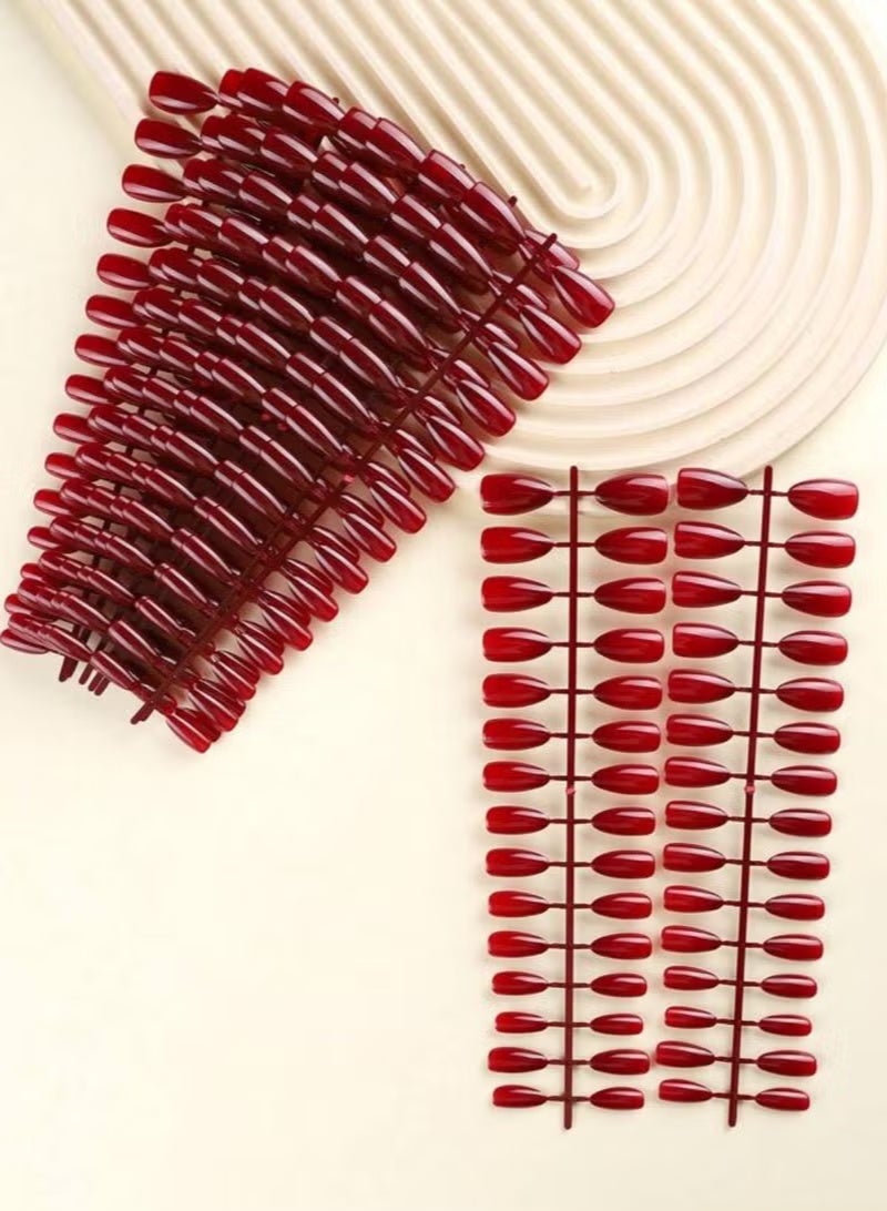 شي إن زينة أظافر باللون الأحمر - 60 قطعة - Image 2