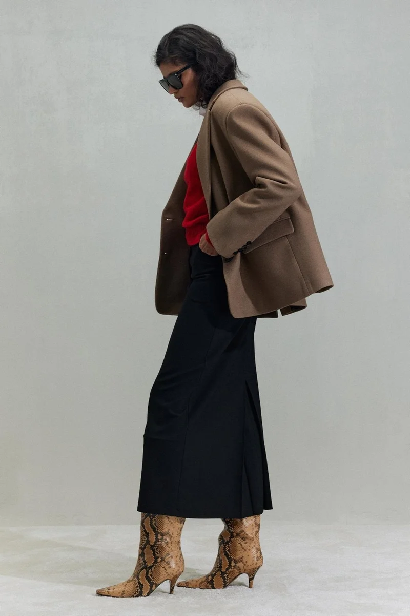 Suud Collection Milky Coffee Masculine Cashmere Blazer Jacket