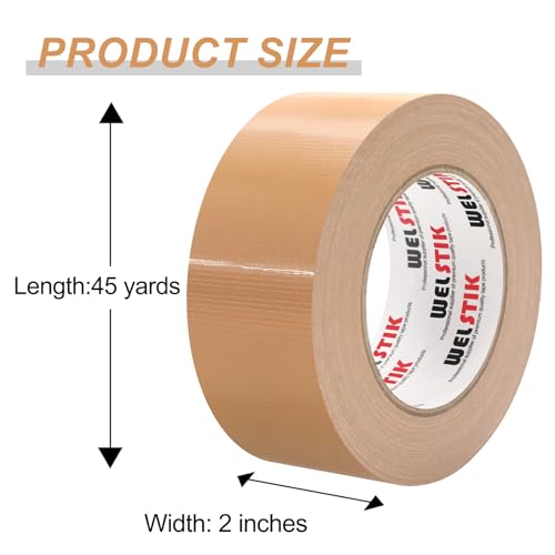 WELSTIK Professional Grade Duct Tape, Waterproof Duct Cloth Fabric,Duct Tape for Photographers,Repairs, DIY, Crafts, Indoor Outdoor Use (2 Inch X 45 Yards, Brown) - Image 2