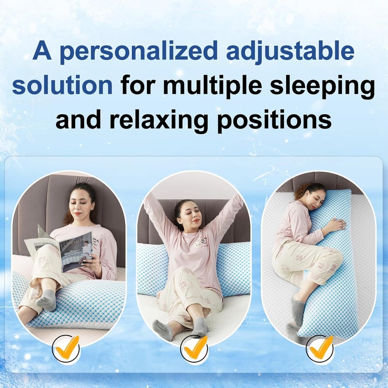 EASELAND Firm Body Pillow Shredded Memory Foam(Adjustable Loft), Cooling Breathable for Sleeping Full Body Size 1 Pack - Image 2