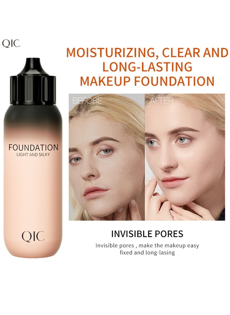 QIC - Foundation Cream Makeup Light and Silky Foundation Infallible 24H Fresh Wear Foundation Full Coverage Longwear Weightless Smooth Finish Water Proof Moist and Clear 30g 02 Natural - Image 1