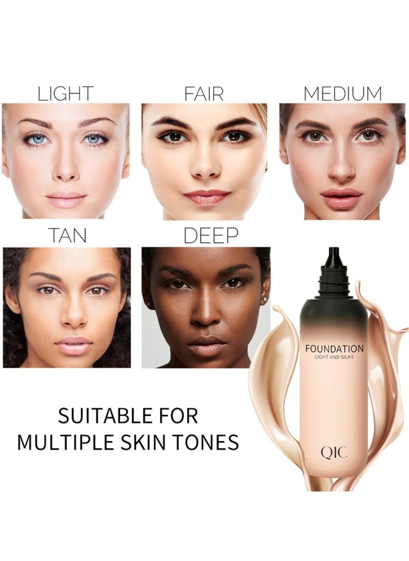 QIC - Foundation Cream Makeup Light and Silky Foundation Infallible 24H Fresh Wear Foundation Full Coverage Longwear Weightless Smooth Finish Water Proof Moist and Clear 30g 02 Natural - Image 1