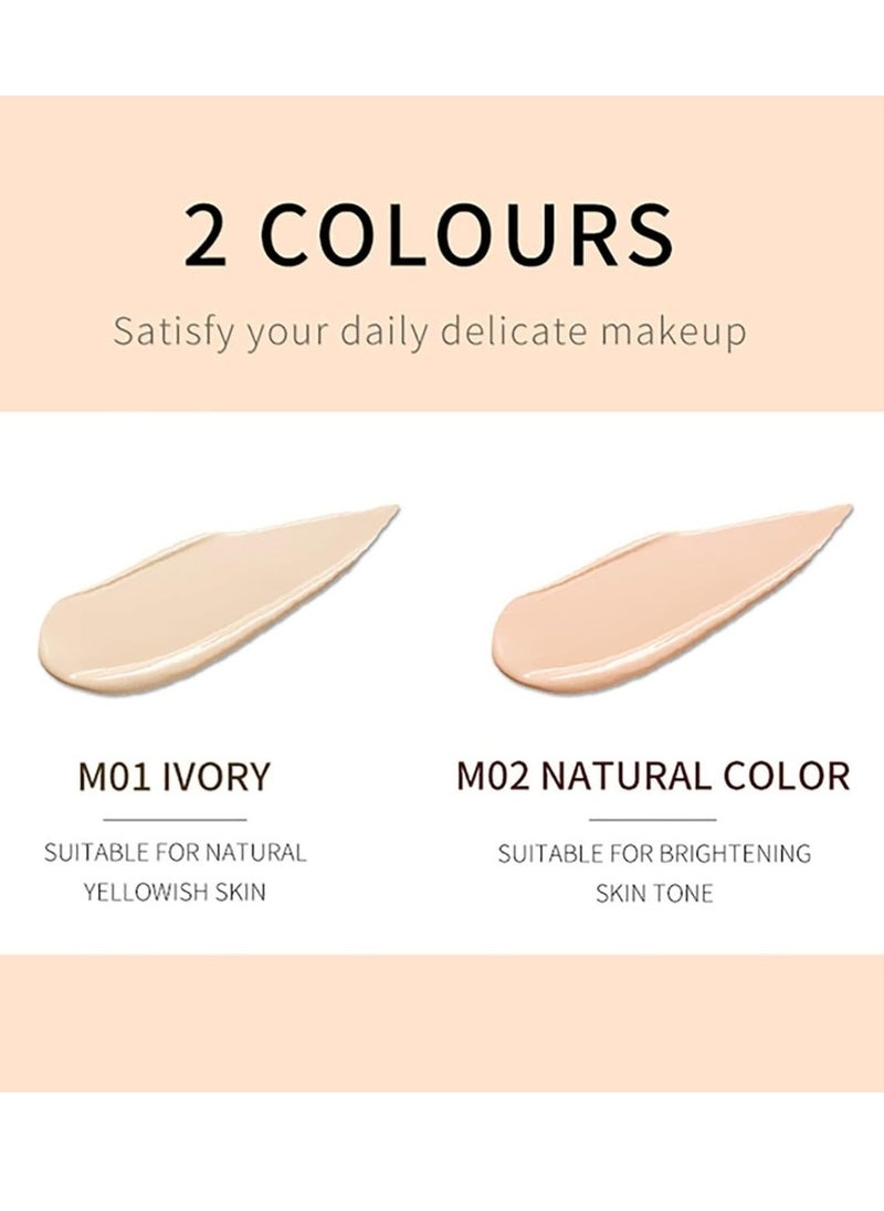 QIC - Foundation Cream Makeup Light and Silky Foundation Infallible 24H Fresh Wear Foundation Full Coverage Longwear Weightless Smooth Finish Water Proof Moist and Clear 30g 02 Natural - Image 1
