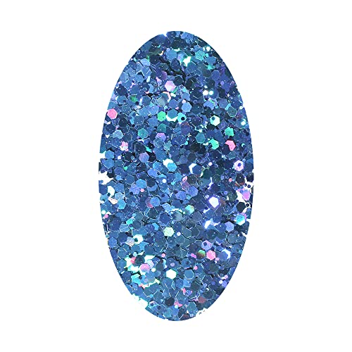 Estanoite 100g Holographic Chunky Glitter, Craft Glitters for Arts & Crafts, Cosmetic Chunky Mixed Glitter, Body Glitter for Makeup, Face, Hair, Lips, Nails, Festival (Galaxy Blue) - Image 2