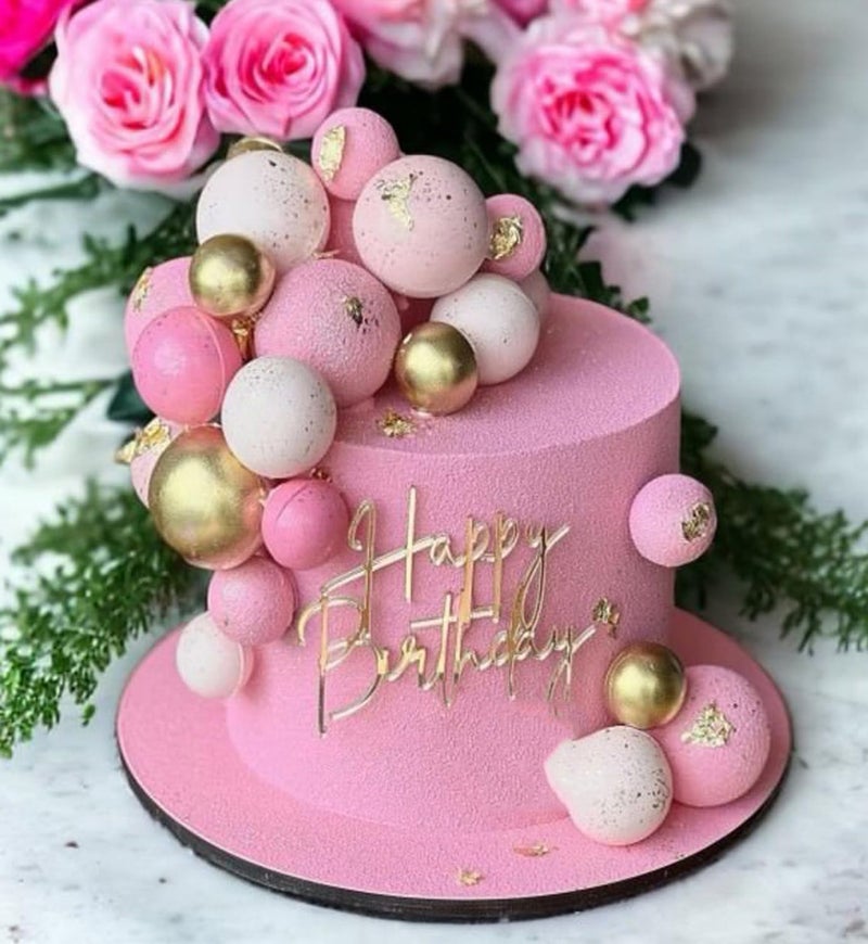 ALNGFUIK Happy Birthday Cake Topper, Gold Mirror Acrylic Happy Birthday Cake Sign Decorations - Image 2