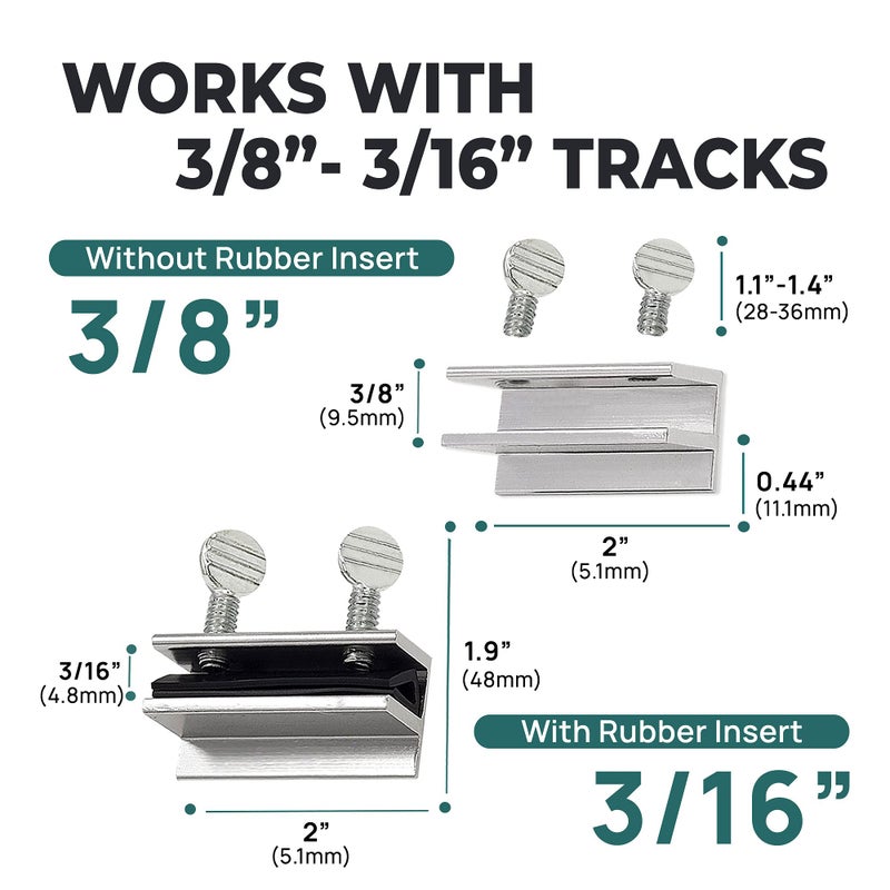 Shop Square Window Locks, 10 Pack Window Locks for Vertical and Horizontal Windows, Sliding Window Locks, Adjustable Aluminum Window Stoppers, Window Security, No-Drill Install, Fits Tracks up to 3/16" Wide - Image 2