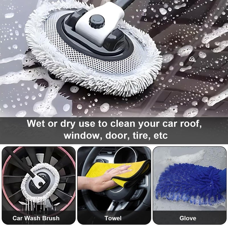 LinJie Car Wash Brush with Long Handle and Accessories - Image 2